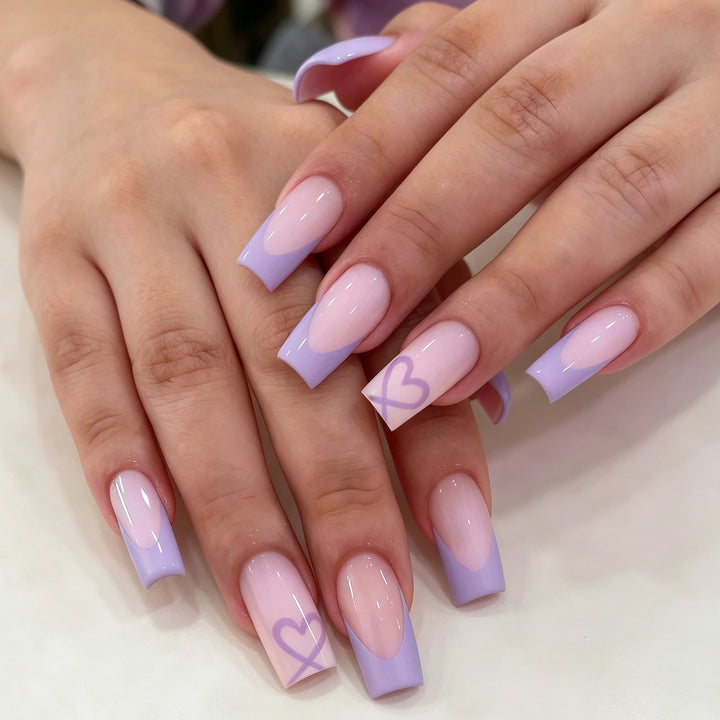 Luxurious Heart Patterned Nail Enhancements Bowlift