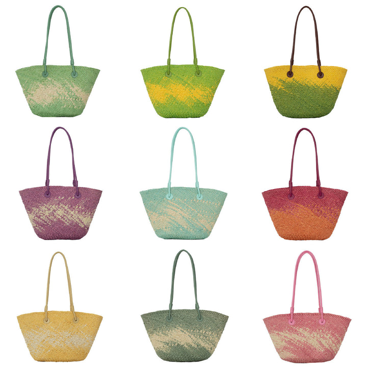 Elegant Rattan-Style Handbag with Double Handle Bowlift