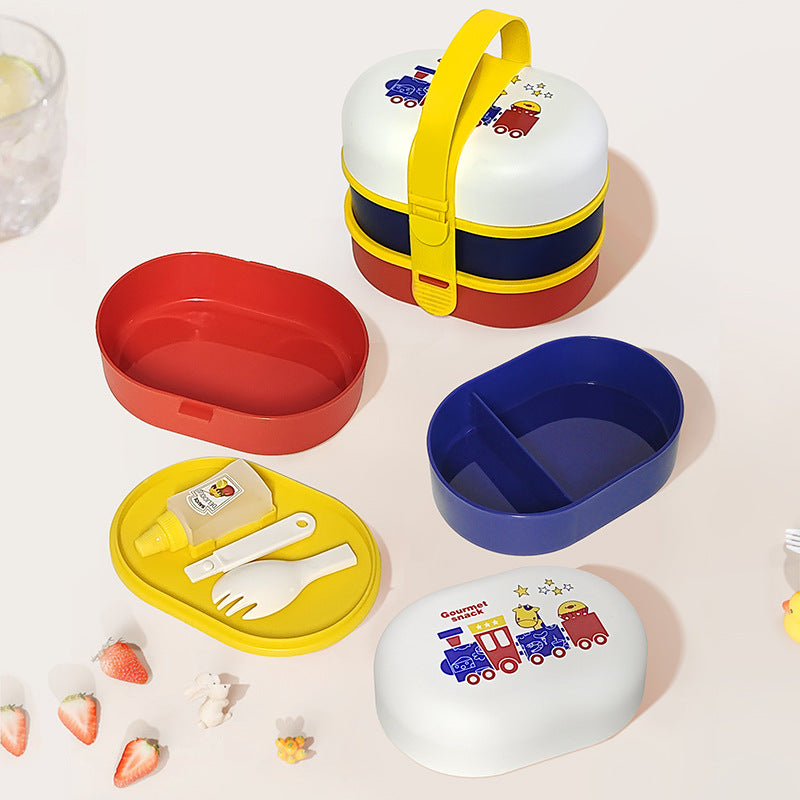 Fun-Themed Double-Layer Lunch Box