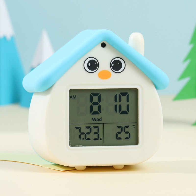 Digital Alarm Clock in Cute House Design Bowlift