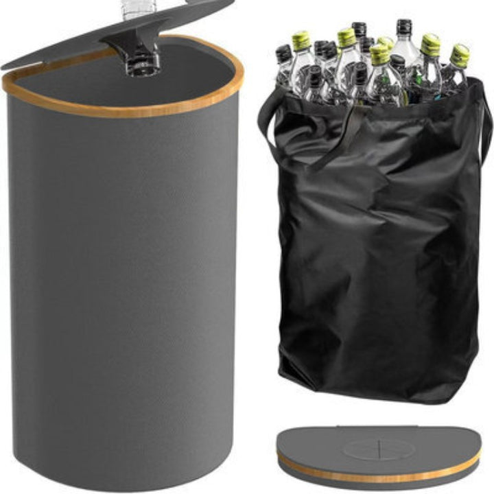 Multifunctional laundry storage box with bamboo lid Bowlift