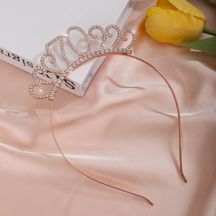 Ladies Crystal Tiara with Custom Designed Number Motif Bowlift