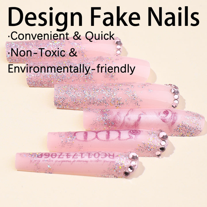 Artificial nail set with shimmering accents Bowlift