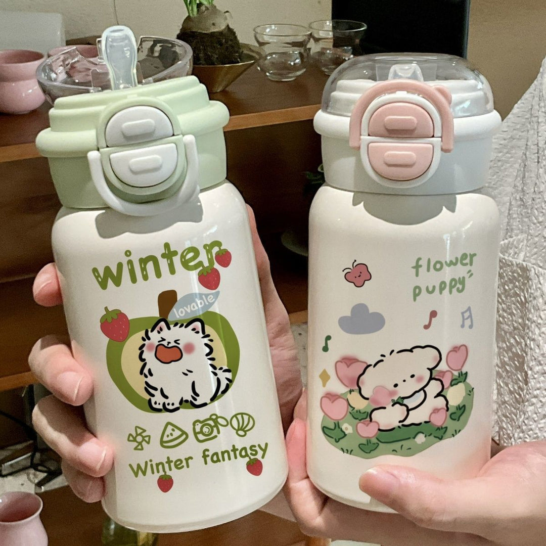 Ladies creative and functional water bottle with leak-proof lid Bowlift