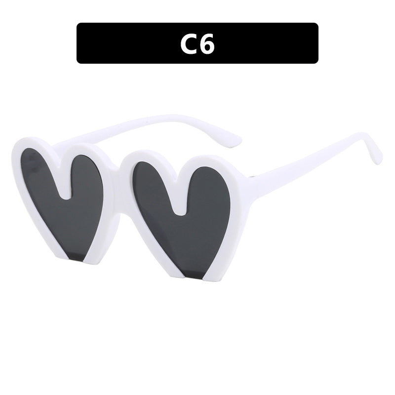 Women's Heart-Shaped Sunglasses with Durable Plastic Frame and UV Protection Bowlift