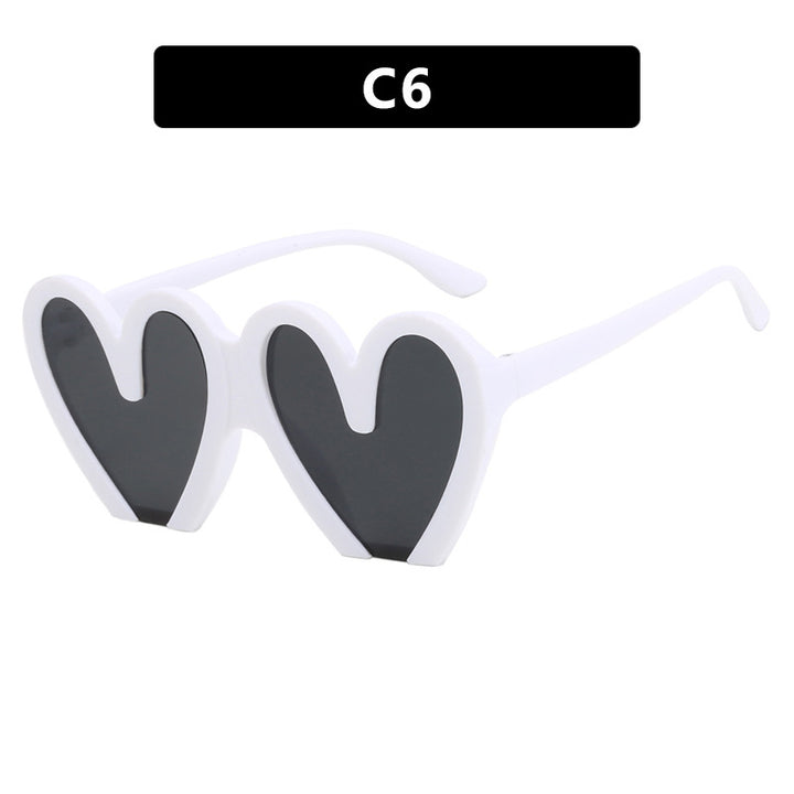 Women's Heart-Shaped Sunglasses with Durable Plastic Frame and UV Protection Bowlift