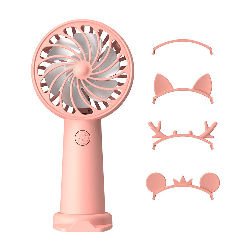 Ladies Portable Mini Hand Fan with Creative Ear Design Bowlift