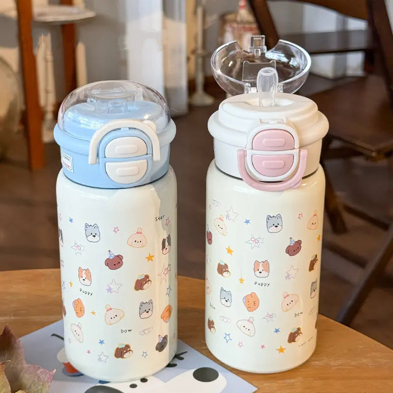 Ladies water bottle with cute animal motifs and safe closure system Bowlift