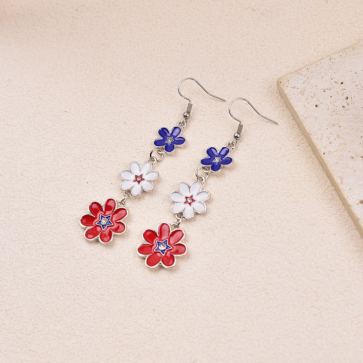 Women's delicate multi-tiered flower earrings made of enamel and stainless steel Bowlift
