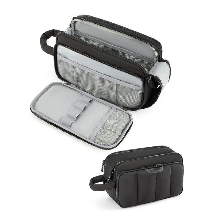 Cosmetic Organizer Bag with Multiple Compartments and Removable Interior Compartment Bowlift
