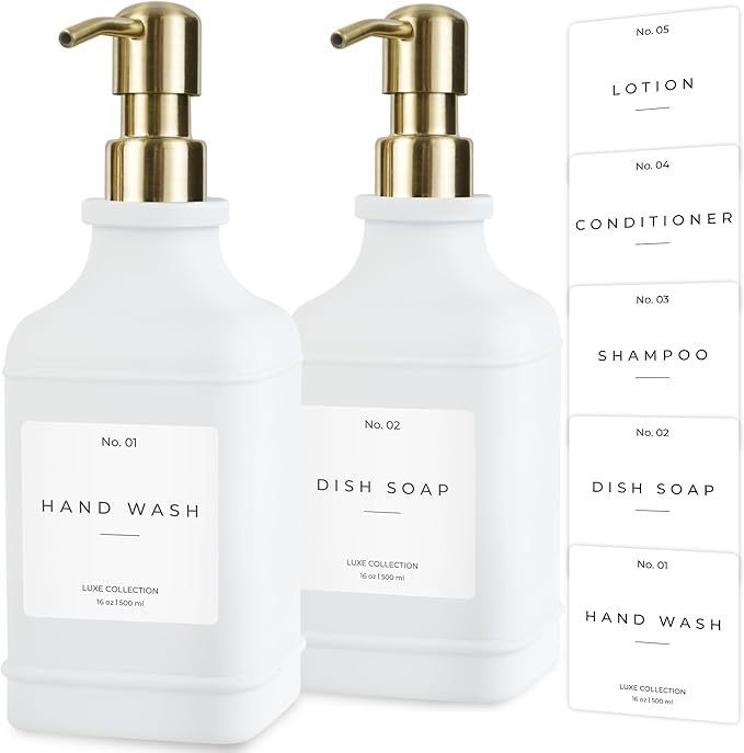 Refillable Luxury Pump Dispenser Set for Hand Wash and Dish Soap Bowlift