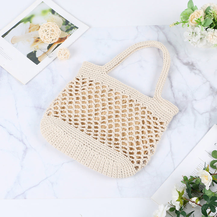 Hand-knotted tote bag with modern mesh design Bowlift