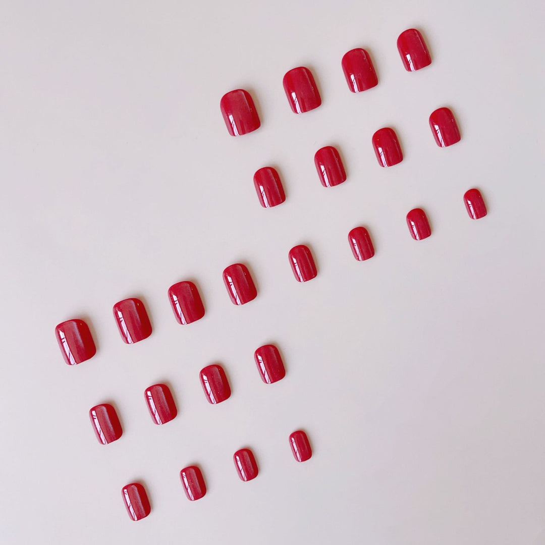 Acrylic nail set with shiny Bordeaux finish Bowlift