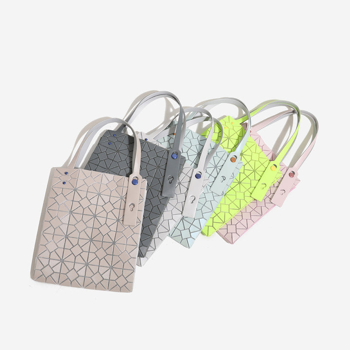 Geometric Patterned Tote Bag with Detachable Keychain