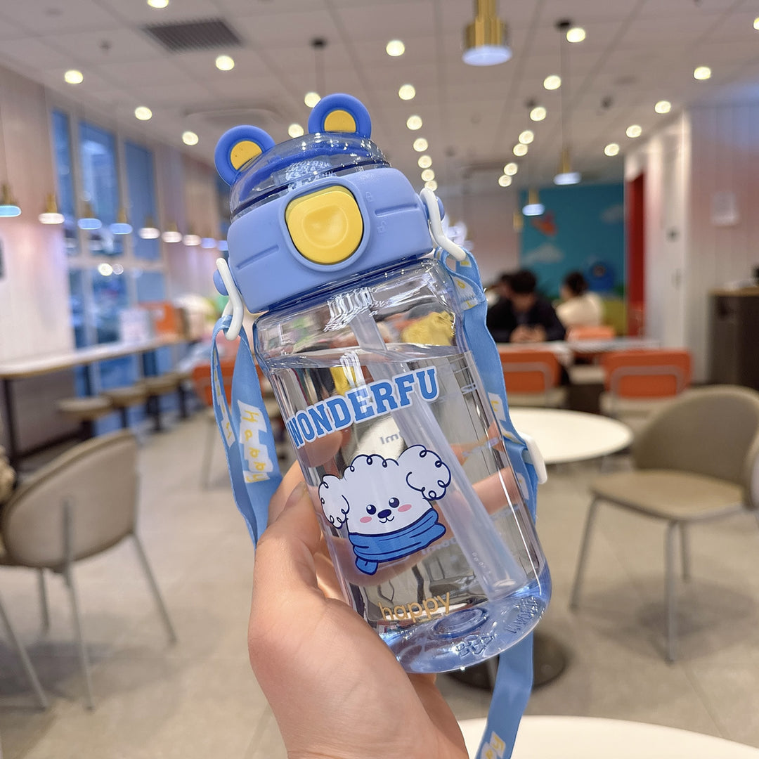 Ladies Playful waterproof drinking bottle with carrying strap Bowlift