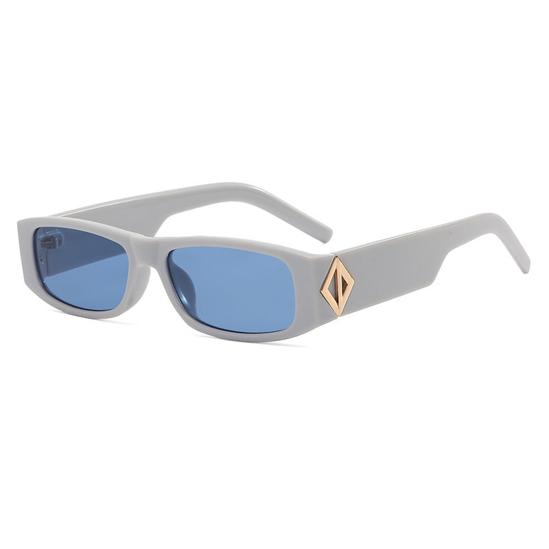 Women's fashionable rectangular sunglasses with stylish metal application Bowlift
