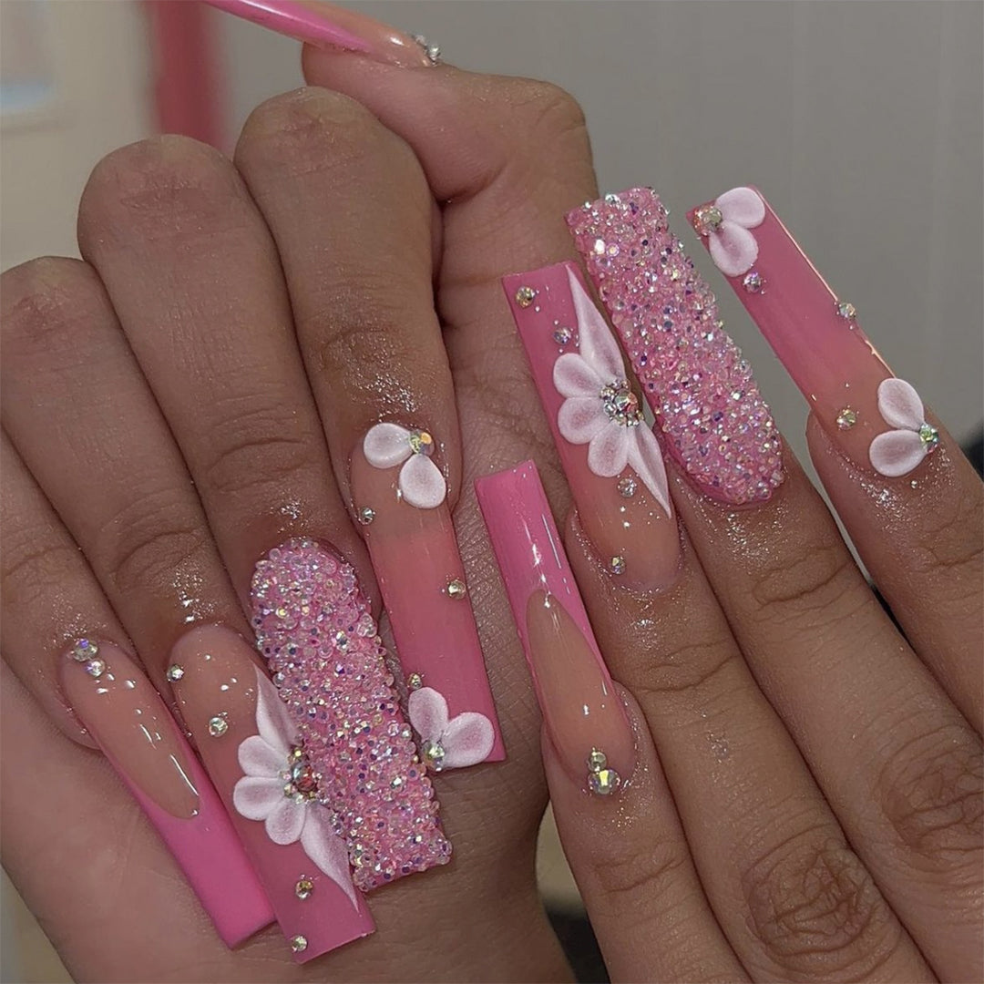 Decorative Press-On Nail Set with Multi-Designs Bowlift