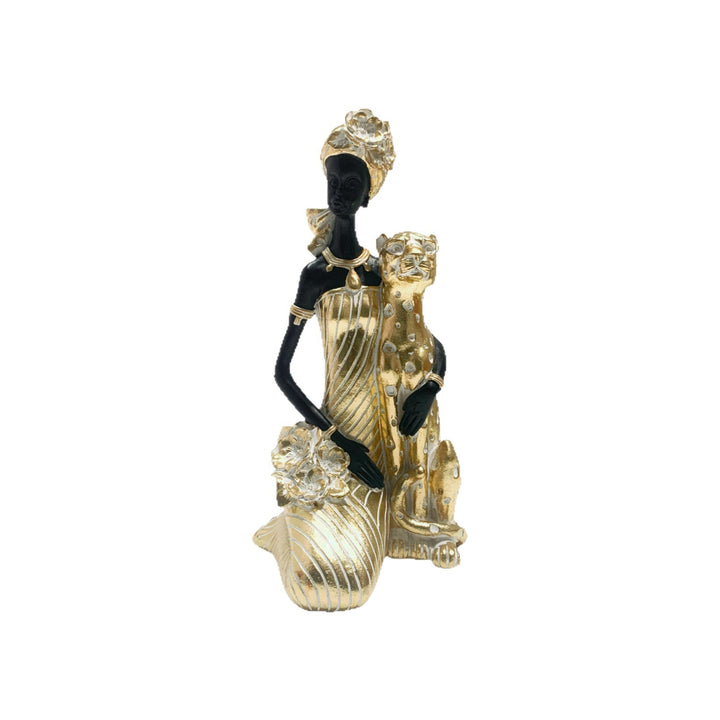 Elegant sculpture with leopard casting Bowlift