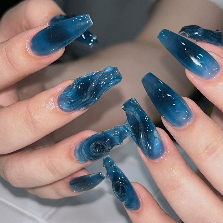 Artistic Swirl Press-On Nail Extensions Bowlift