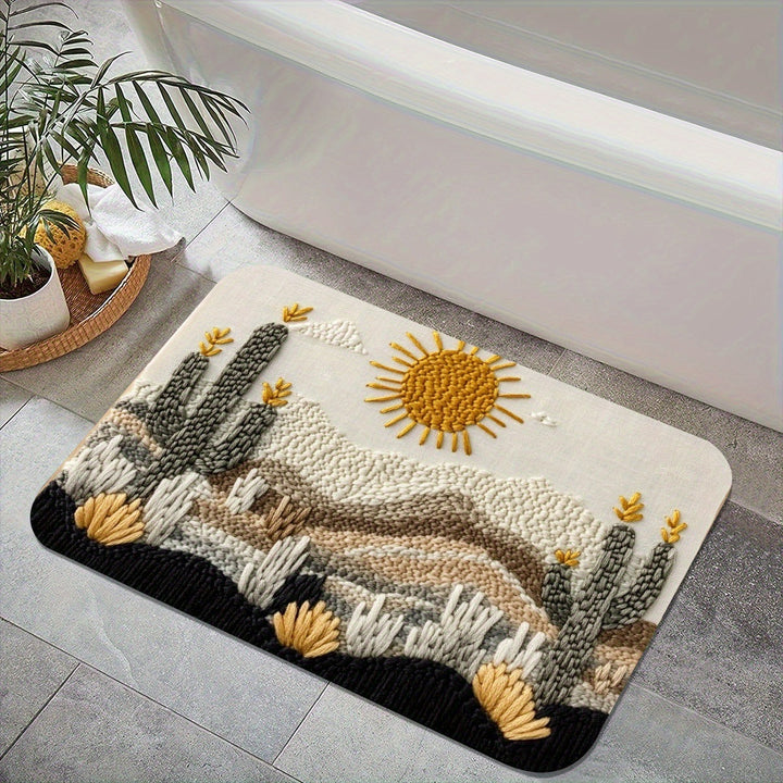 Plush Desert-Themed Bath Mat