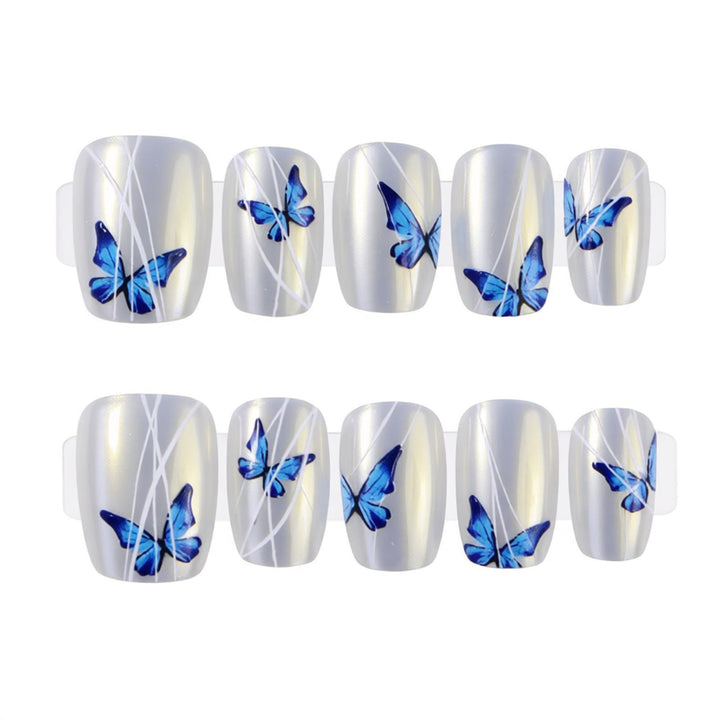 Butterfly Themed Press-On Nail Set Bowlift