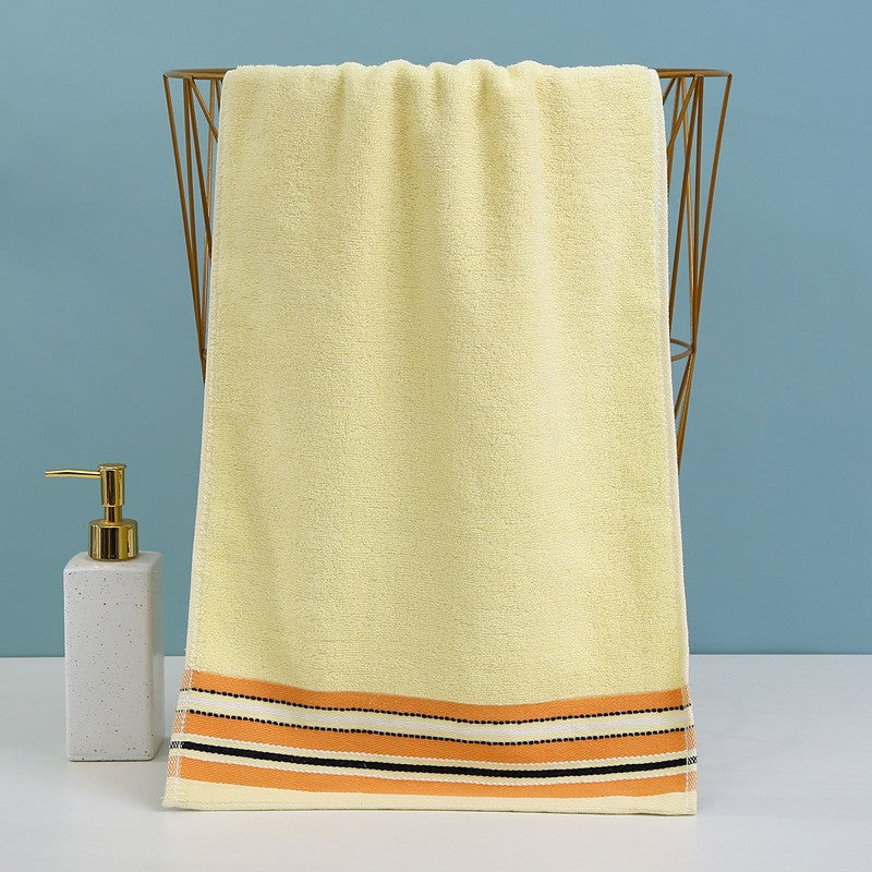 Premium Terry Bath Towel With Elegant Striped Border Bowlift