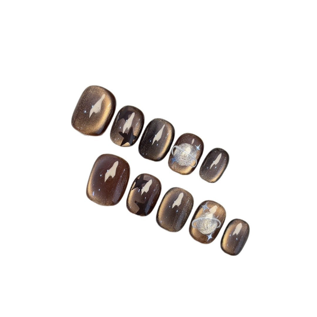 Artificial nail set with star and planet design Bowlift