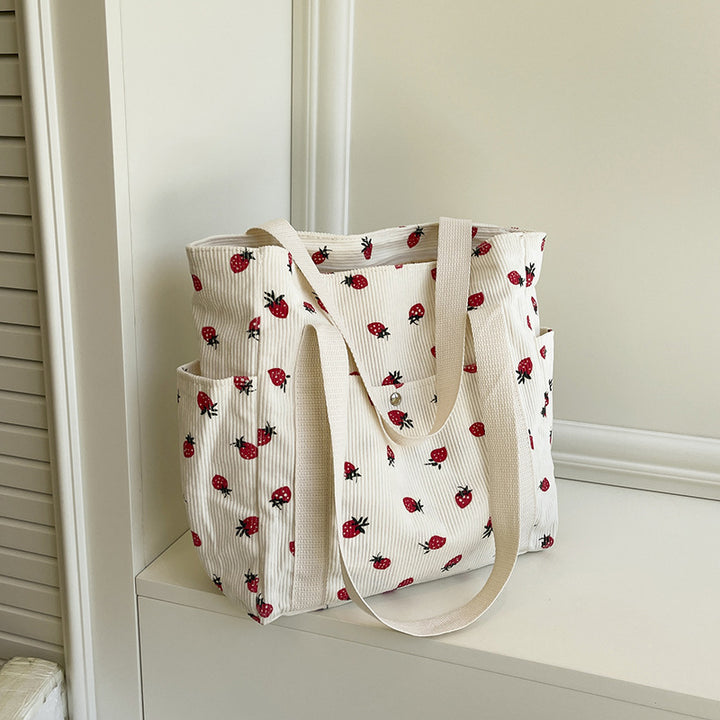 WoFloral Patterned Canvas Shopping Tote Bag Bowlift