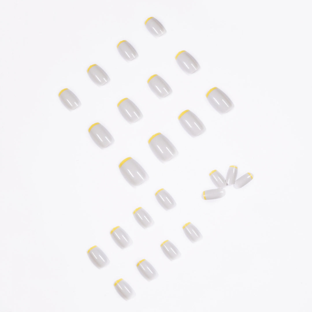 Artistic nail extensions with modern French-tip design Bowlift