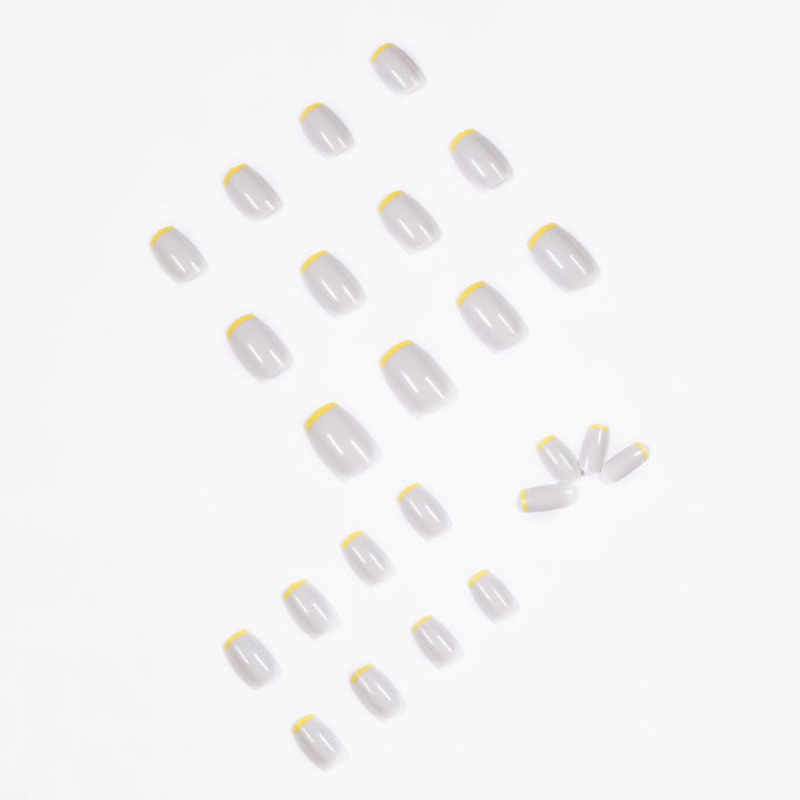 Artistic nail extensions with modern French-tip design Bowlift