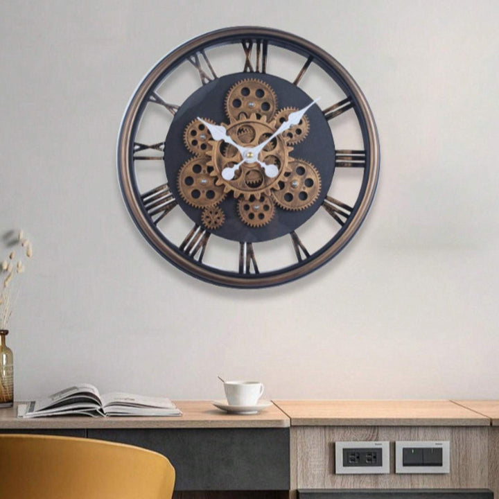 Wall Clock in Industrial Steampunk Design Bowlift