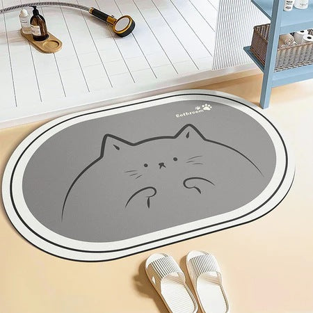 Non-Slip Floral Design Bath Mat