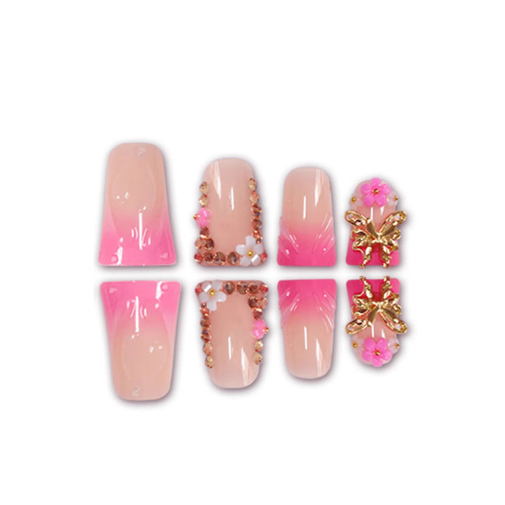 Artistic 3D Floral Nail Enhancements Bowlift