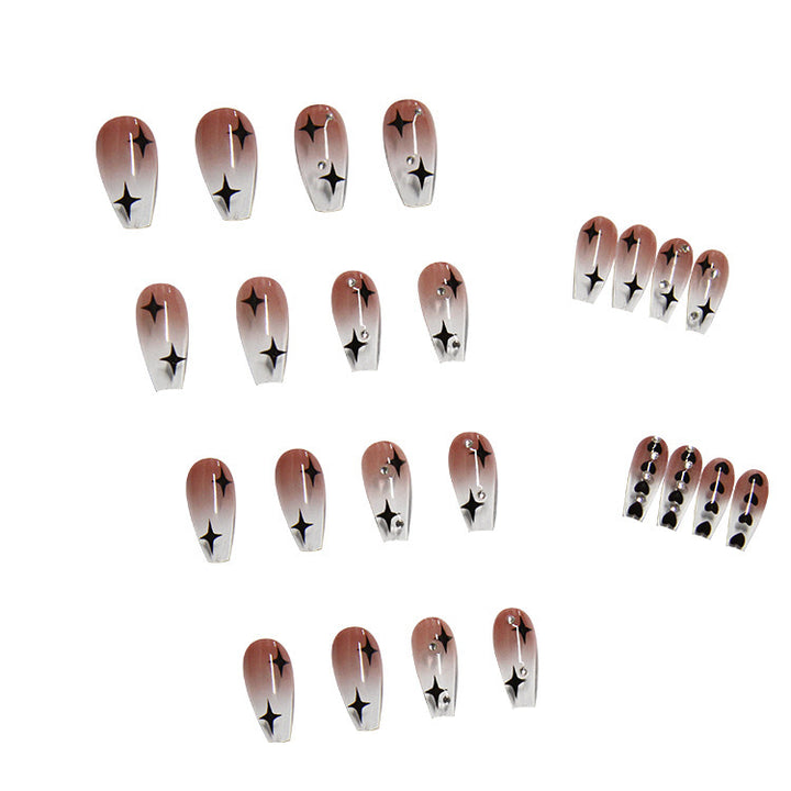 Trendy artificial nails with star design Bowlift