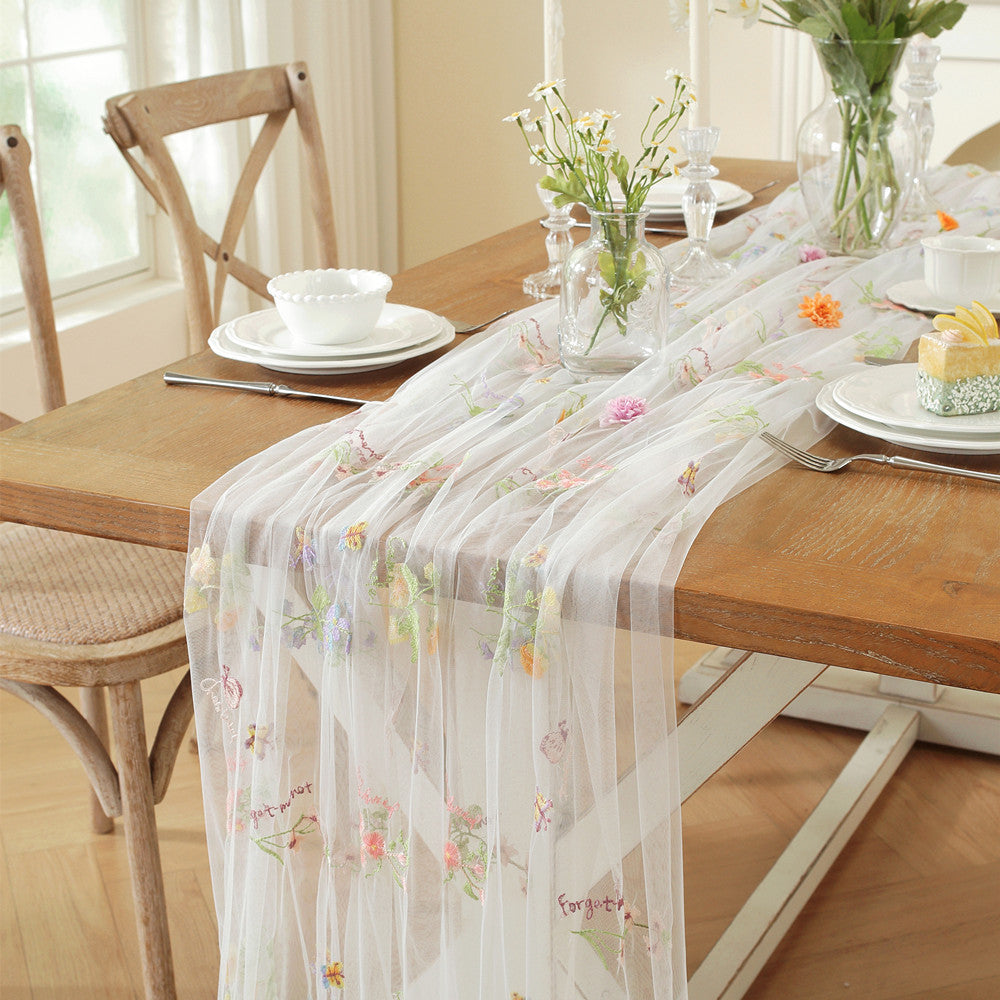Embroidered Organza Table Runner