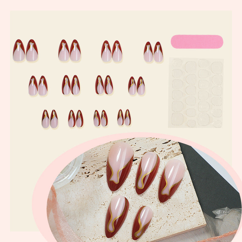 Artistic Nail Art Set with Elegant Swirl Design Bowlift