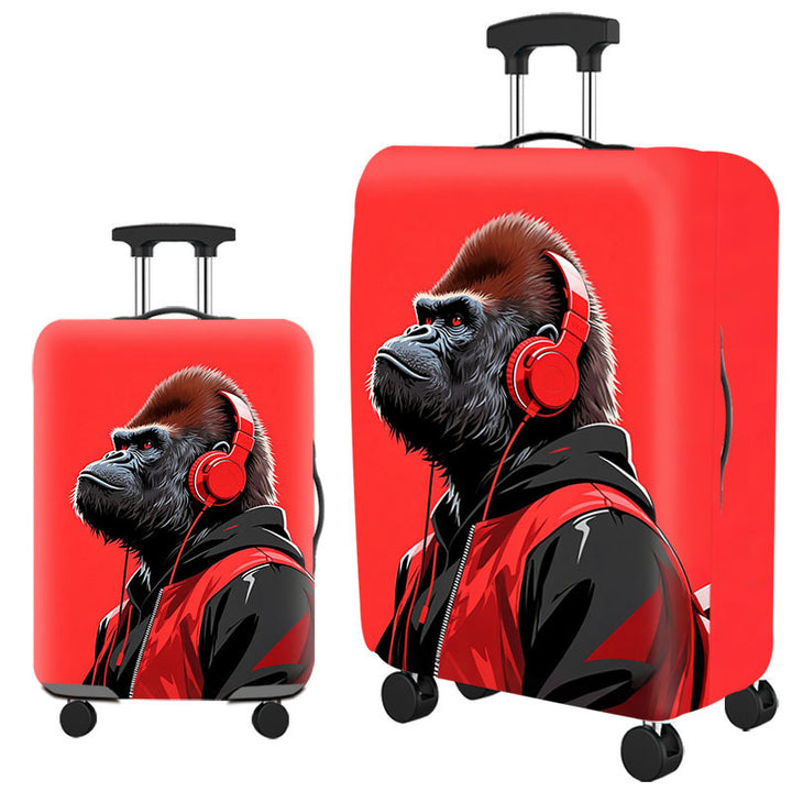 Tropical Leaf Print Hard Shell Luggage Bowlift