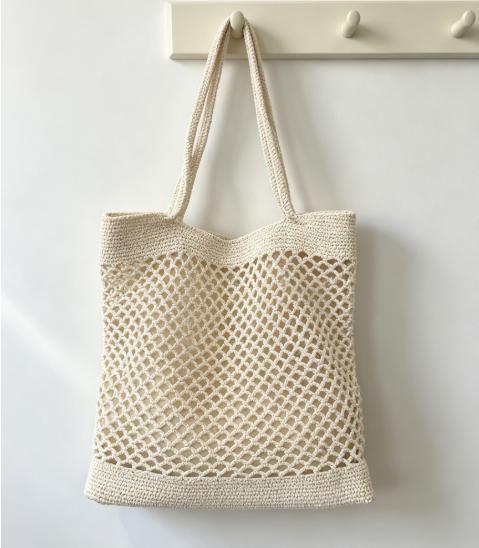 Hand-knotted shopping bag in modern net design Bowlift