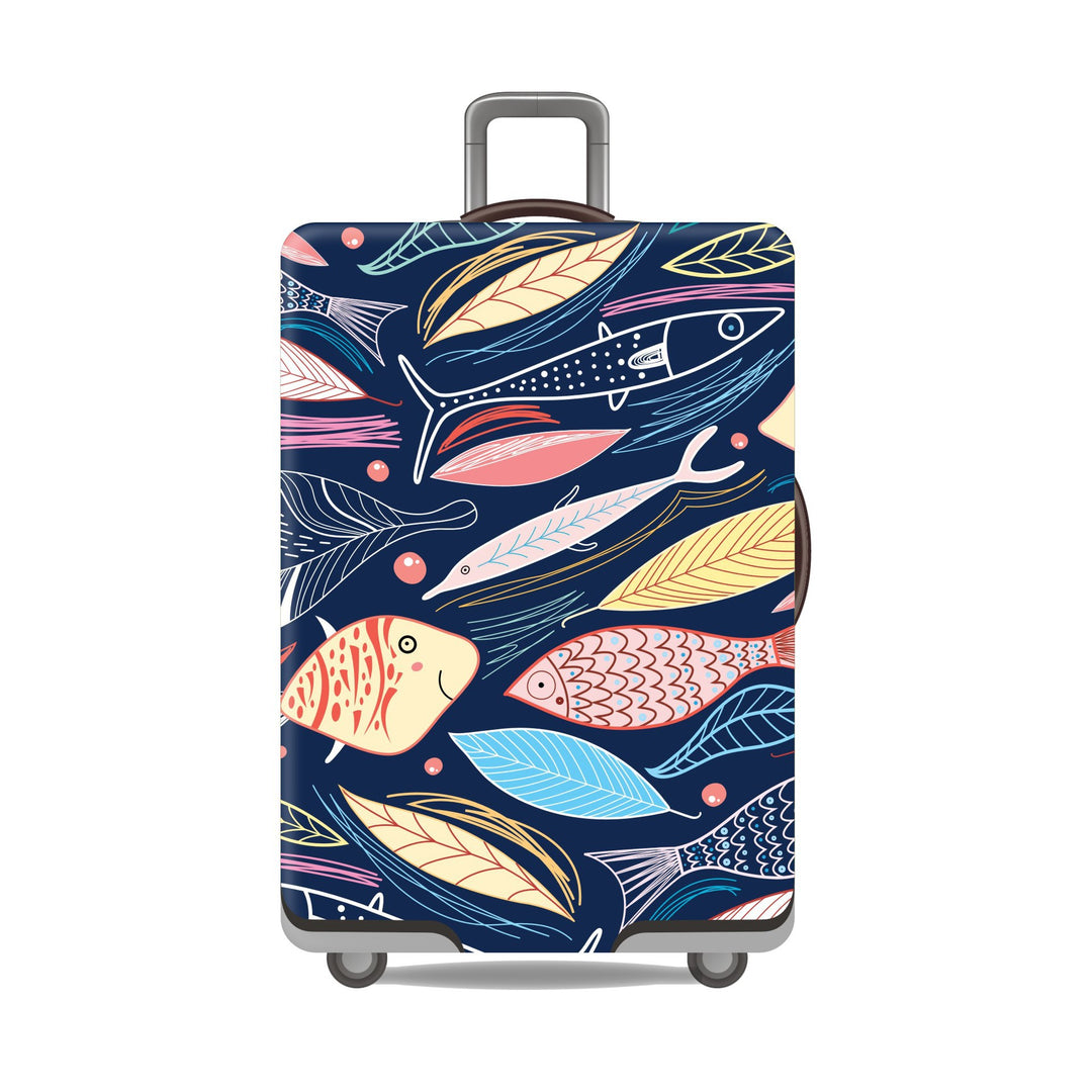 Tropical Leaf Print Hard Shell Luggage Bowlift