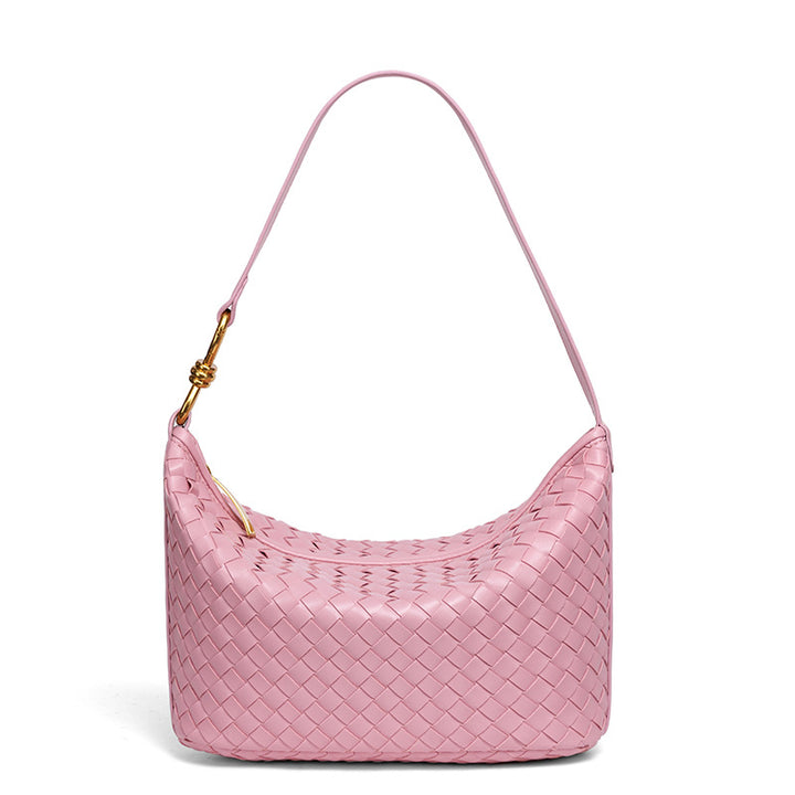 Stylish Woven Leather Handbag Bowlift