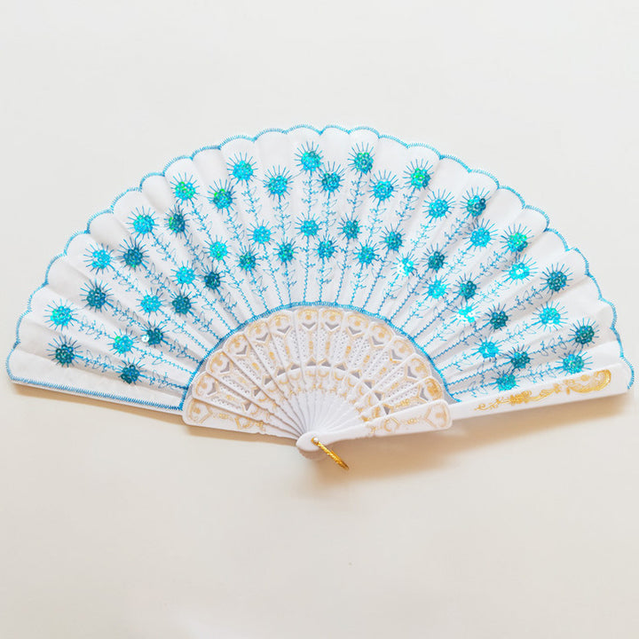 Women's high-quality lace fan with artistic floral motifs Bowlift