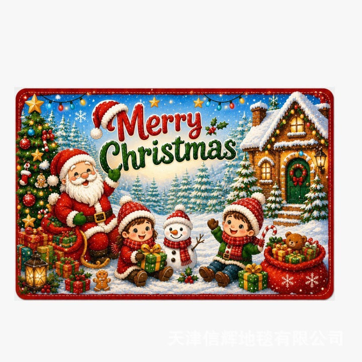 Festive Christmas-Themed Door Mat Bowlift