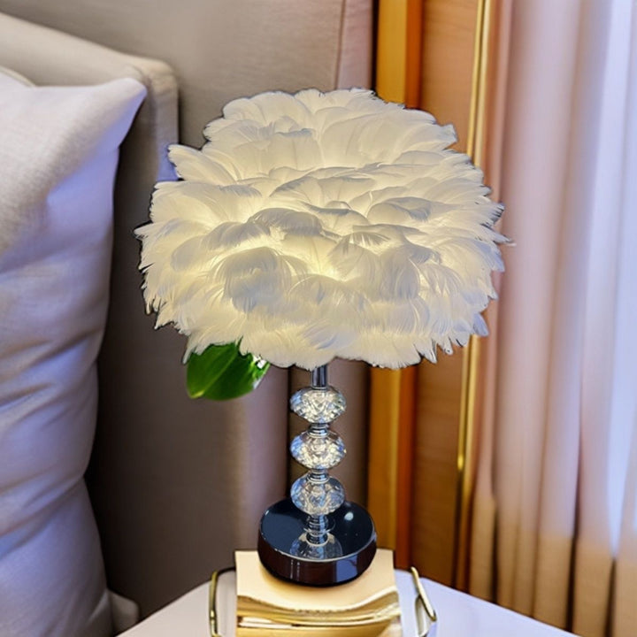 Feathered Decorative Table Lamp