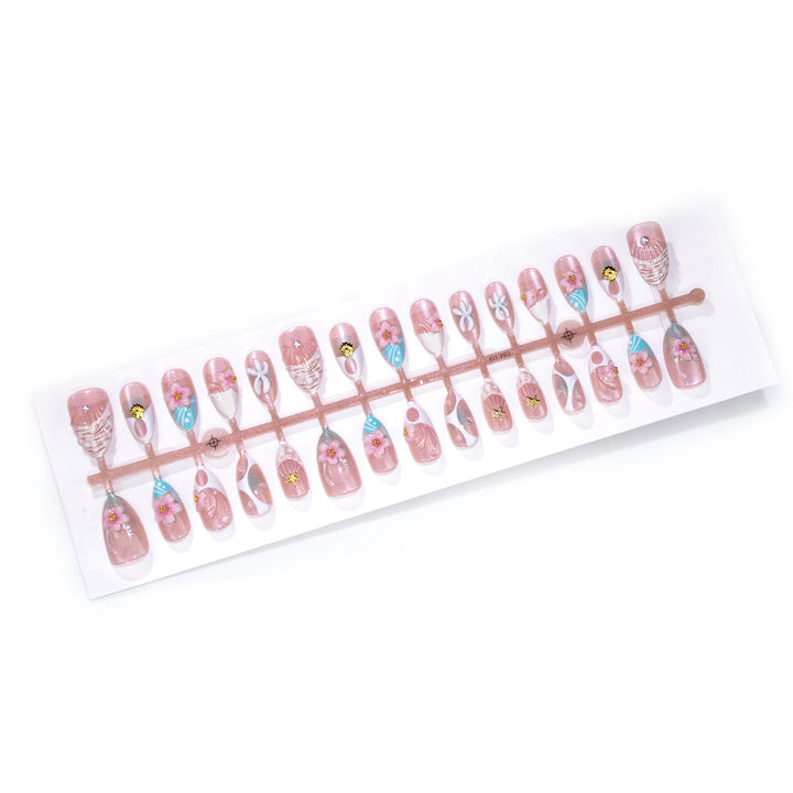 Beach-Inspired Decorative Press-On Nail Set Bowlift