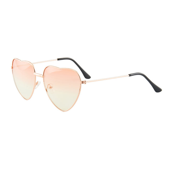 Ladies Heart-Shaped Sunglasses with UV Protection and Elegant Frame Bowlift