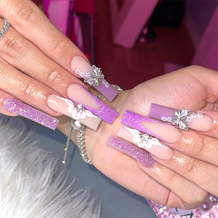 Decorative Long Stiletto Nail Art Set Bowlift