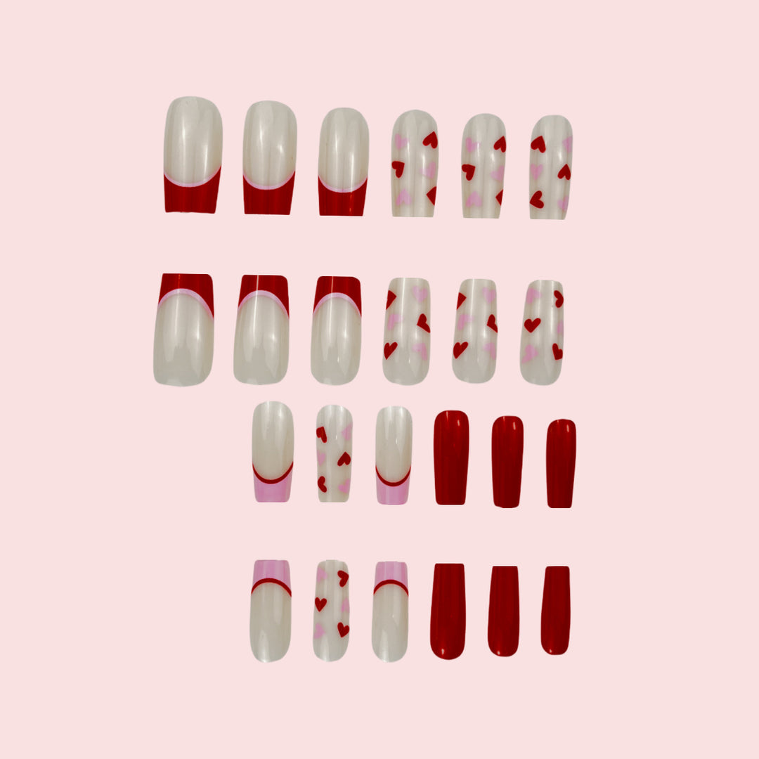 Heart-Themed Gel Nail Extensions Bowlift