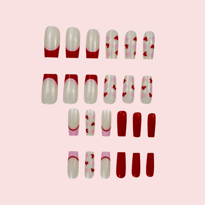 Heart-Themed Gel Nail Extensions Bowlift