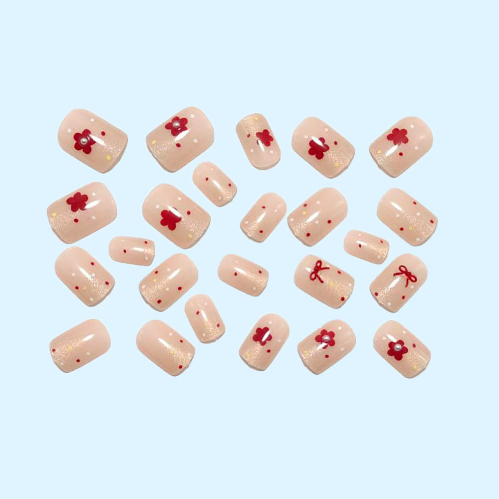 Artificial nails with festive decorations Bowlift