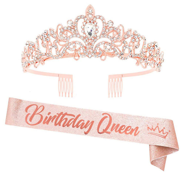 Women's festive birthday sash with glitter Bowlift